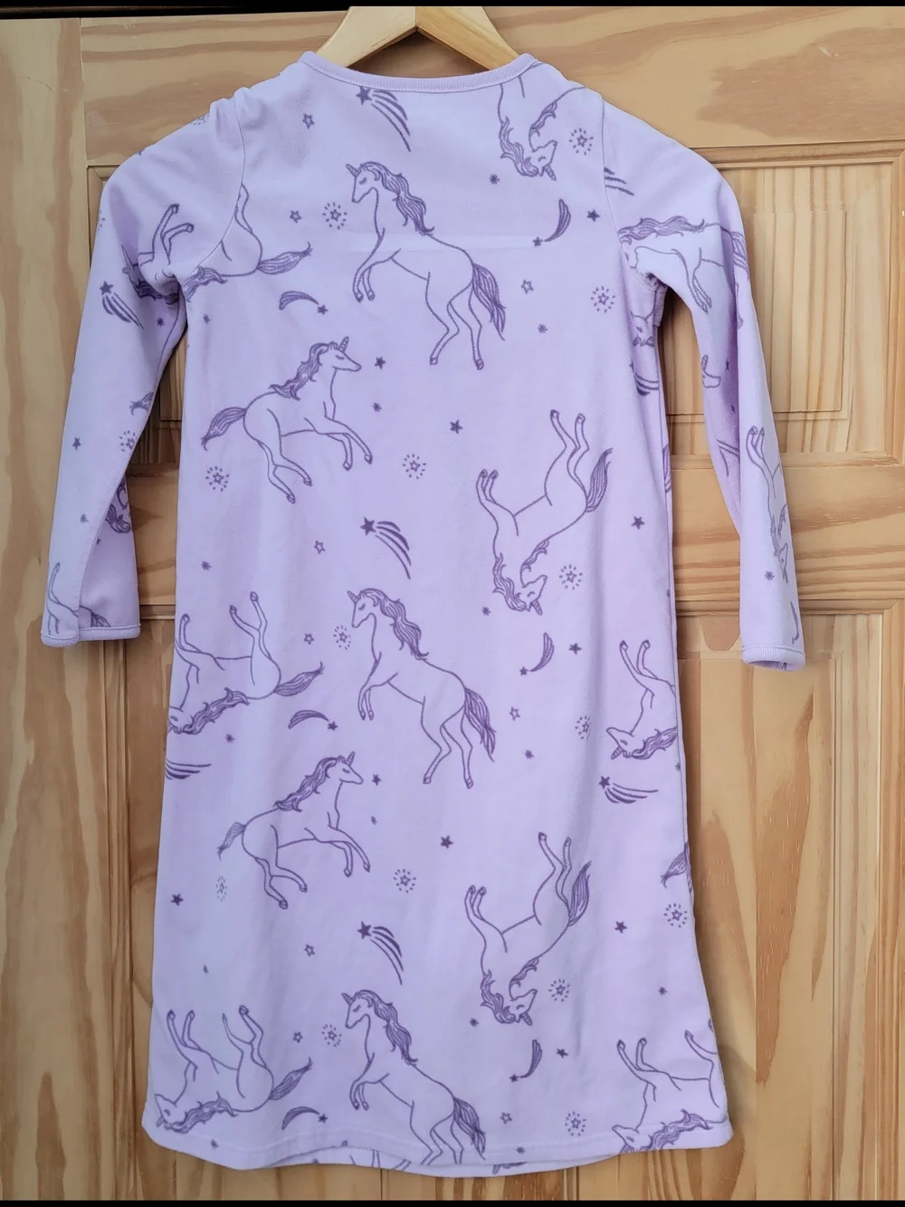 Carter's Lavender Unicorn Fleece Ruffle Nightgown - Size 6-7A